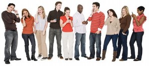 People using cell phones Original Filename: people cell phones.jpg